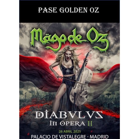 Pase Golden Oz- Diabulus In Ópera II Madrid 2025